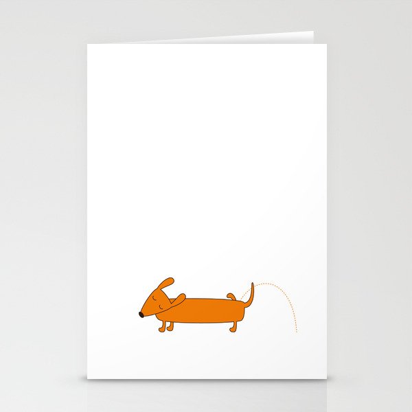 Cute pissing dachshund Stationery Cards