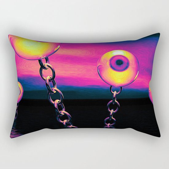 Pop Art Eyes Seascape Rectangular Pillow