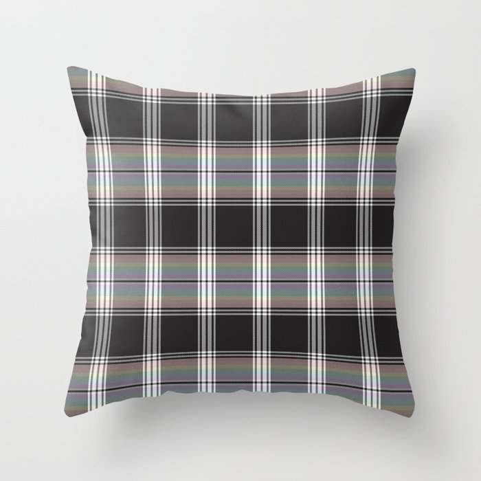 Colourful Plaid Tartan Textured Pattern Throw Pillow