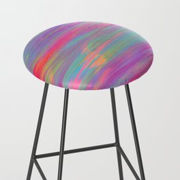 Dreamy Abstract Holographic Painting Bar Stool
