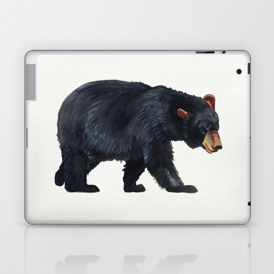 Watercolour Black Bear Drawing Laptop & iPad Skin