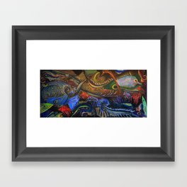 Funky Fish Party Framed Art Print