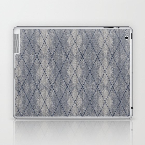 Grey Argyle Sweater Laptop & iPad Skin