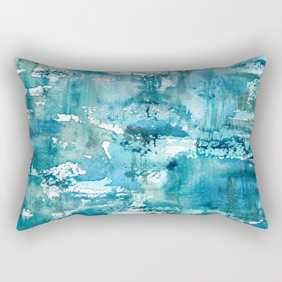 Turquoise blue passion || watercolor Rectangular Pillow