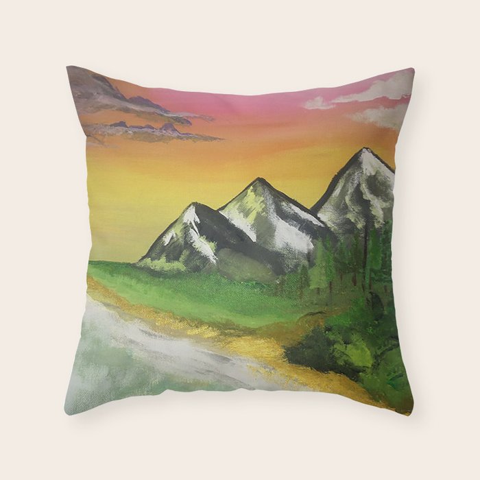 Golden Shores Throw Pillow