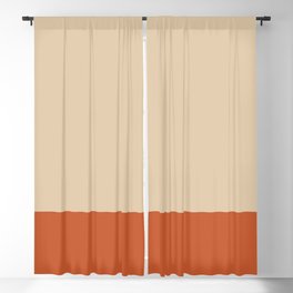 Minimalist Color Block Solid in Mid Mod Beige and Orange Blackout Curtain