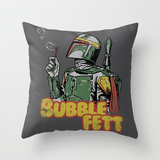 Bubble Fett Throw Pillow