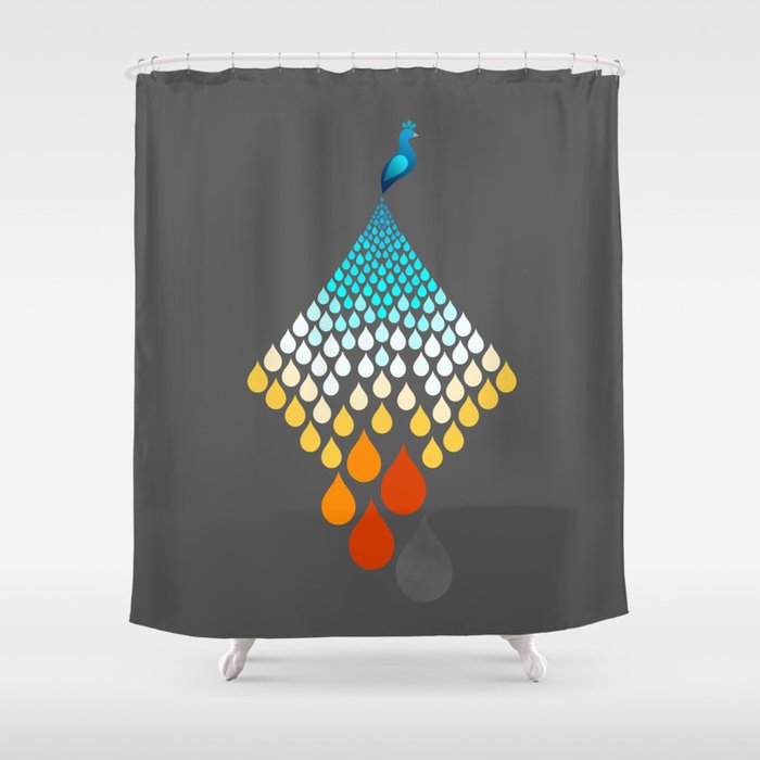 The Firebird Rains Shower Curtain