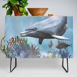 Dolphins Seascape Credenza