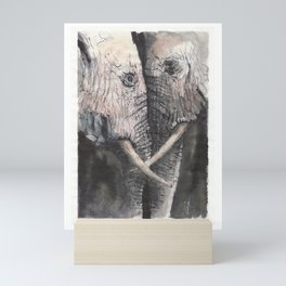 Elephant couple Mini Art Print