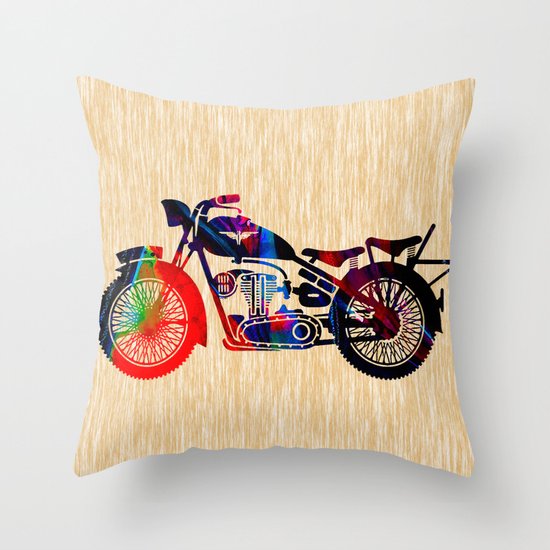 Motorcycle Throw Pillow
