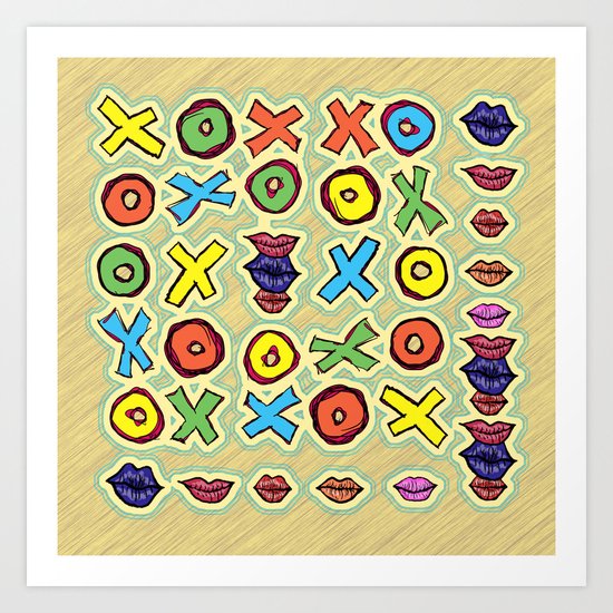 Hugs and Kisses XOXO Art Print