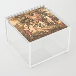 Antique 18th Century Romantic Goddess Aphrodite Parisian Tapestry Acrylic Box