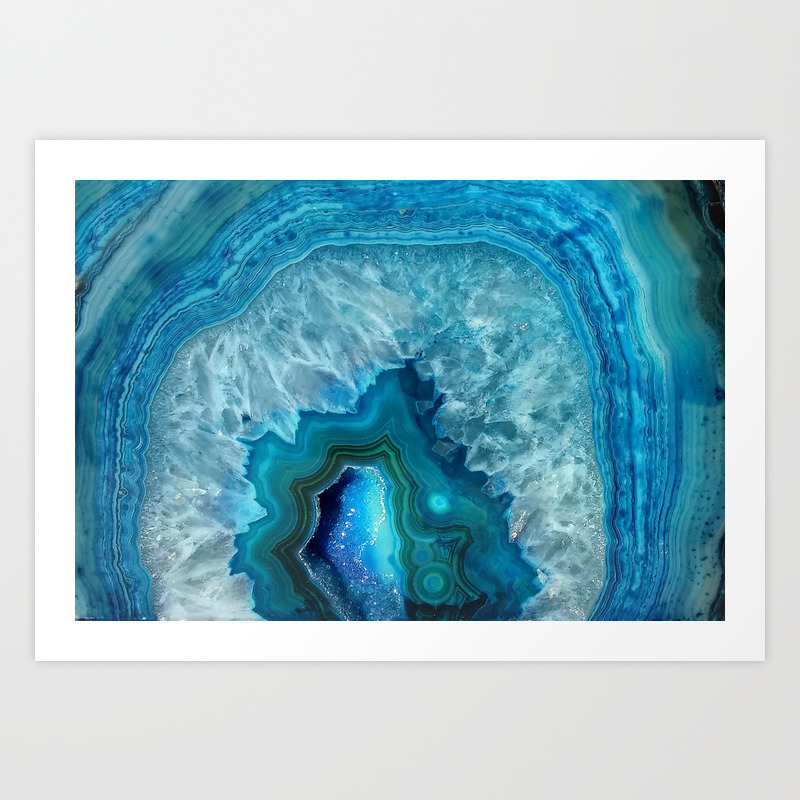 Turquoise Blue Agate Art Print By Endoferadesigns Society6