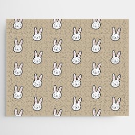 Cute Bunny Pattern (Tan) Jigsaw Puzzle