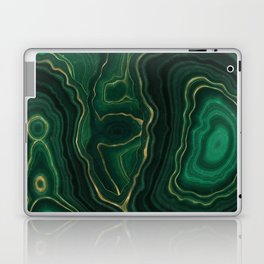 Emerald Gold And Glamour Faux Marble Texture  Laptop Skin