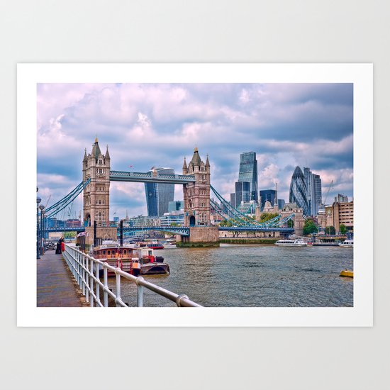 London Tower Bridge Blue Art Print