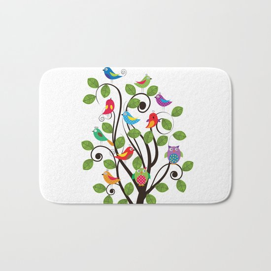 Colorful birds Bath Mat