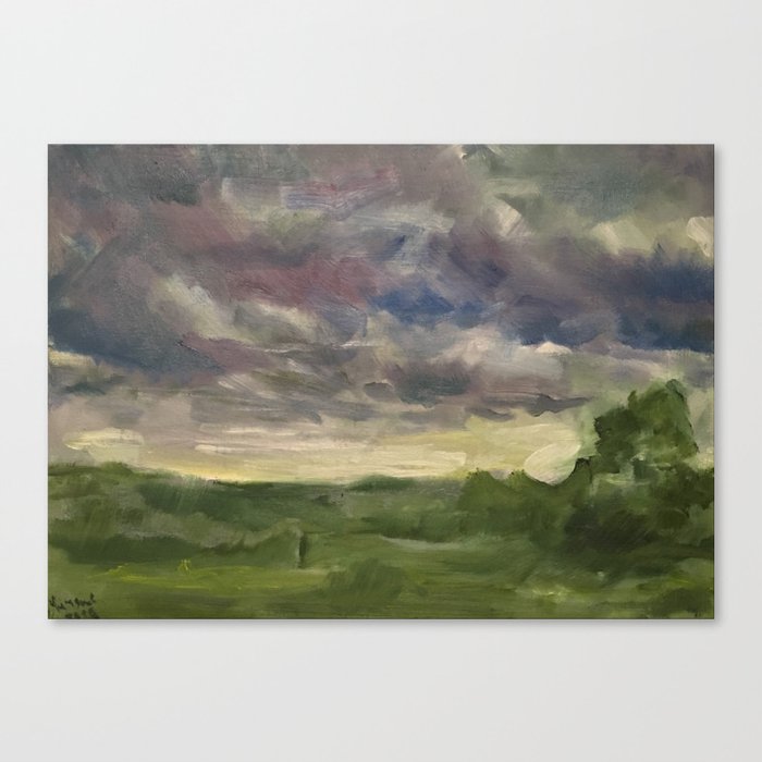 Oil Painting On Canvas Landscape Artwork Gloomy Sky Modern Room