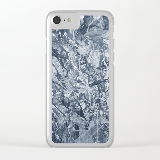 Abstract black painting Clear iPhone Case