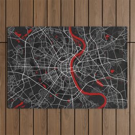 Cologne City Map of Germany - Oriental Outdoor Rug