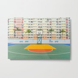 BASKETBALL COURT Metal Print | 2017, Modern, Tumblr, Color, Sports, Tropical, Architectural, Court, Basketball, Summer 