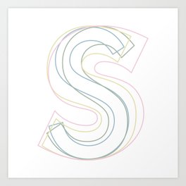 Intertwined Strength and Elegance of the Letter S Art Print