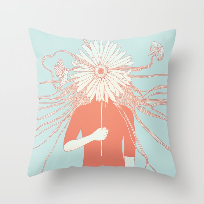 Flower Girl Life And The Fragile Presence Of Beauty Throw Pillow
