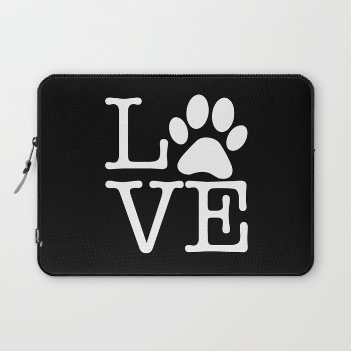Love Pets Paw Cute Typography Laptop Sleeve
