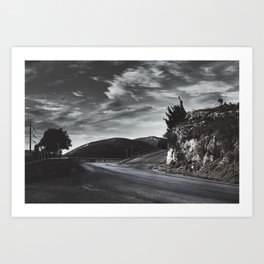 Whispy black and white clouds | Kefalonia, Greece, Europe | Travel photography Art Print