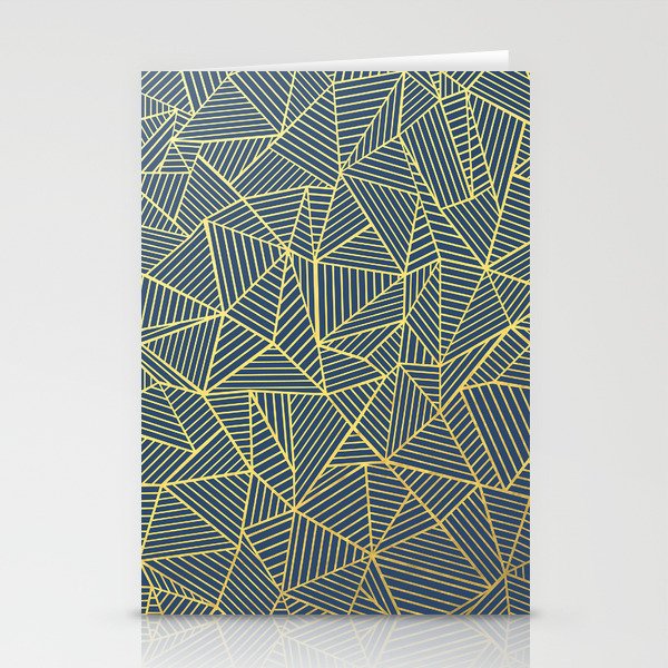 Ab Lines Gold and Navy Stationery Cards