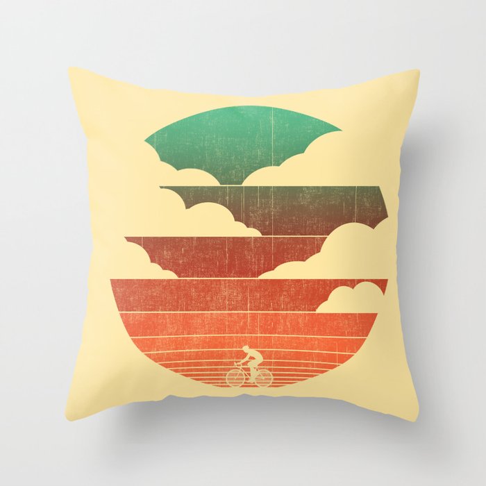 Go West (cycling edition) Throw Pillow