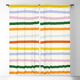 Retro Rainbow Stripe Blackout Curtain