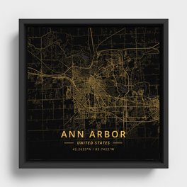 Ann Arbor, United States - Gold Framed Canvas