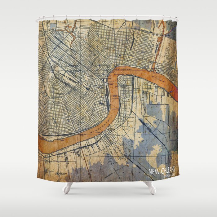 06 New Orleans Louisiana 1932 Shower Curtain By Drawspots Society6 06 New Orleans Louisiana 1932 Shower Curtain