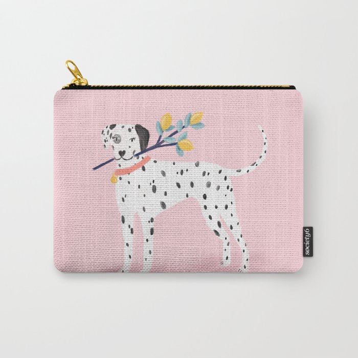 Dalmatian with Lemon Tree in Pink Carry-All Pouch