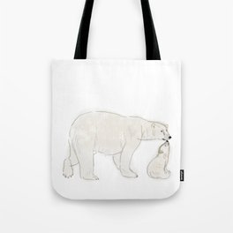 Polar Bear Mom & Cub Tote Bag
