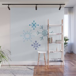 Snowy Blue Wall Mural