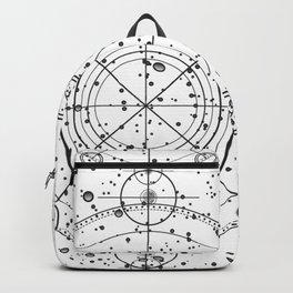 Science fiction style sacred geometry circle with celestial map Backpack