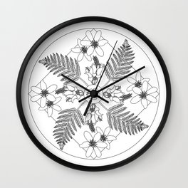 New Zealand Flora Wall Clock