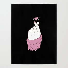 Saranghae Love Korean Heart K Pop Heart Finger Poster