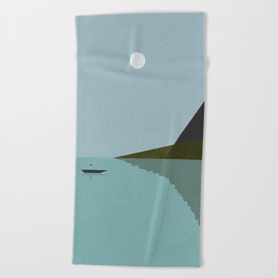 Sailing at night Beach Towel