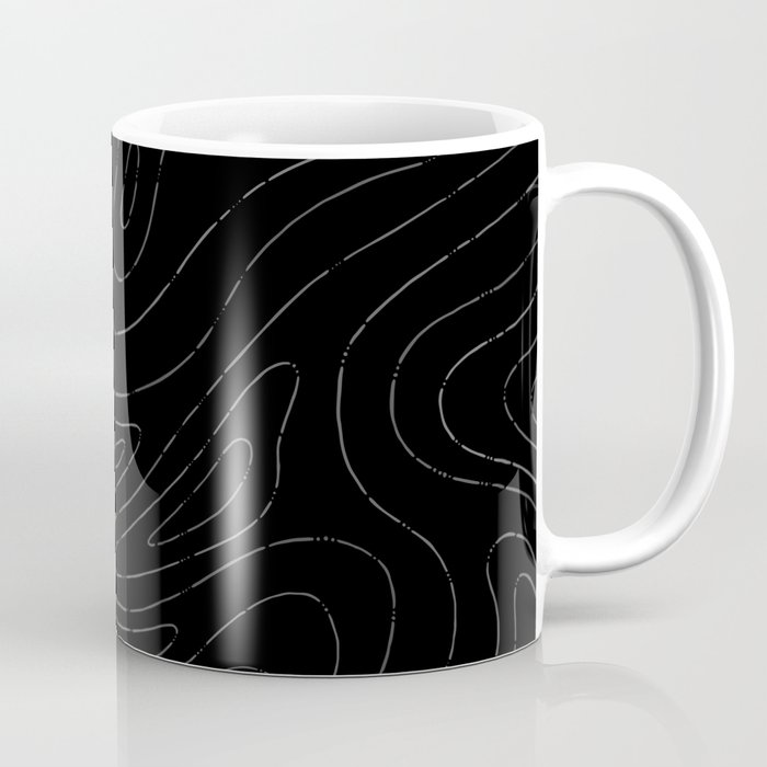 Dark Abstract Topographic Pattern. Digital Illustration background Coffee Mug
