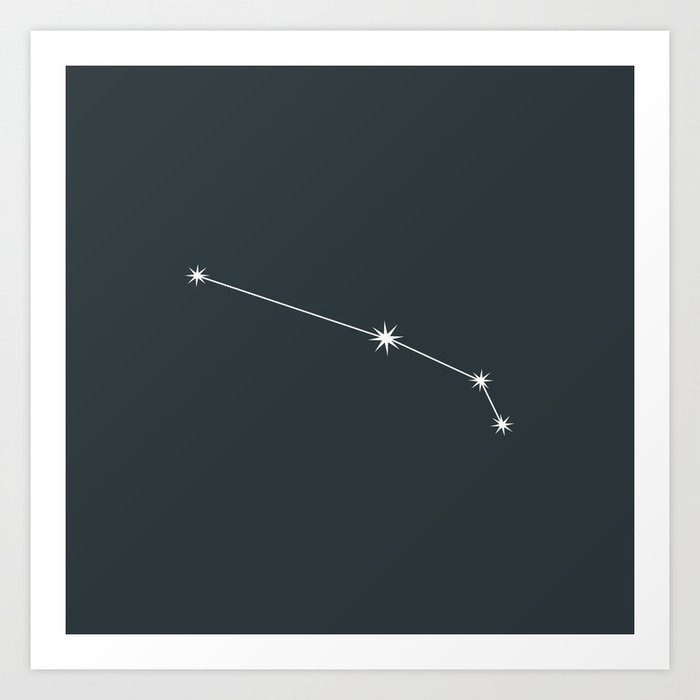ARIES Forest Green – Zodiac Astrology Star Constellation Art Print