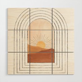 Abstract desert sunset Wood Wall Art
