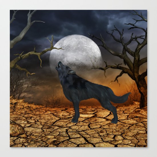 The lonely wolf Canvas Print