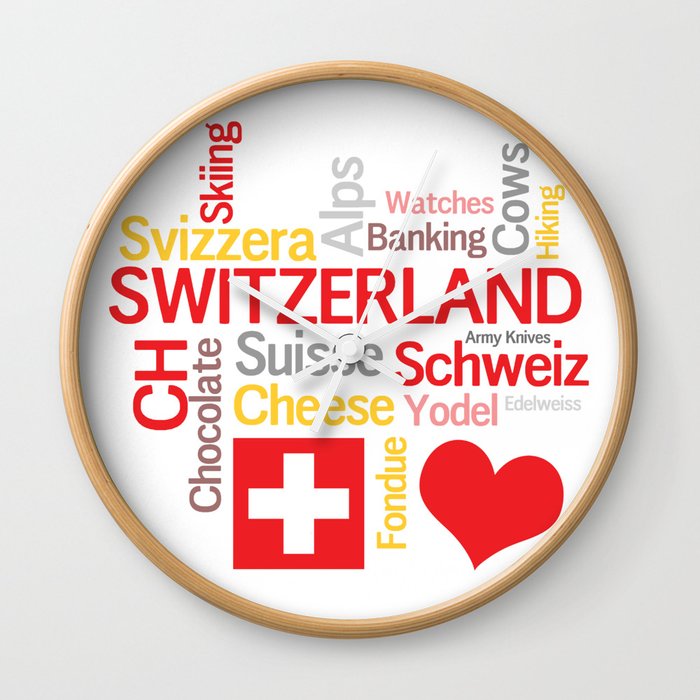 My Favorite Swiss Things Wall Clock