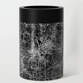 Cedar Rapids Black Map Can Cooler