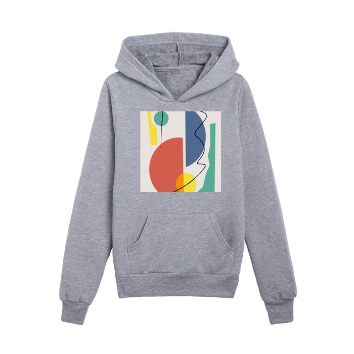 Shapes on color Kids Pullover Hoodie