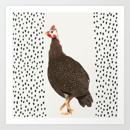 Guinea Fowl Polka dots Art Print